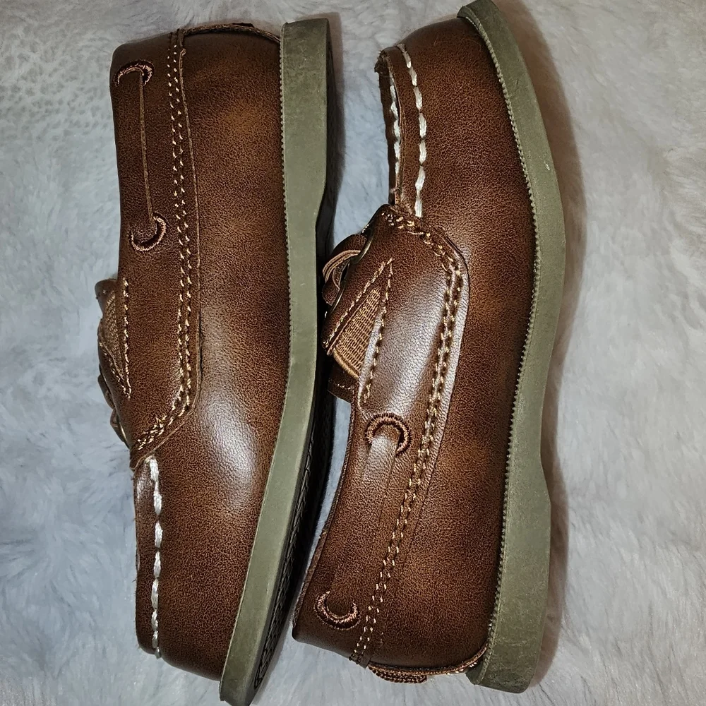 Carter’s Toddler Brown Loafer Boat Shoes Boys Dress Casual Sz 7T - Picture 5 of 7